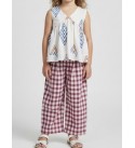 Pants-aliatop-white-red-cotton--girls-v-neck-sleeveless--dresses-sets
