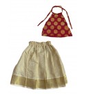 Skirt-top-ethnic-dress-cotton-silk-golden-red-girls-pattupavada