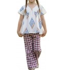 Pants-top-white-red-cotton--girls-v-neck-capsleeves-alia-cut-dresses-sets