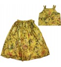 Skirt-top-ethnic-dress-cotton-yellow-girls-dress