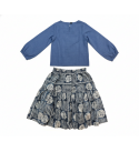 Skirt-top-dress-cotton-denim--silk-blue -girls-dress