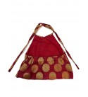Skirt-top-ethnic-dress-cotton-silk-golden-red-girls-pattupavada