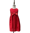 Frock-ruffled-cotton-brocade-red-sleeveless-girls-dress