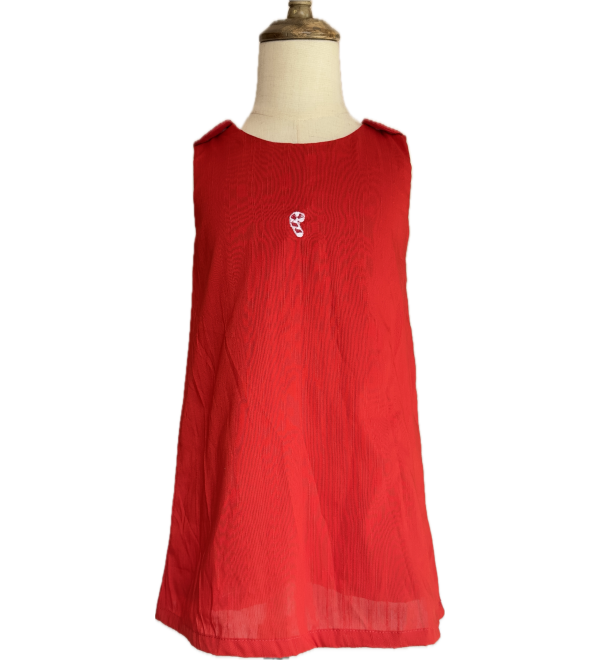 A-line-tunic-(3,4 years)-red-slub-cotton-embroidery-girls-dress