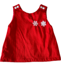 A-line-tunic-(6-12 months)-red-slub-cotton-embroidery*-girls-dress