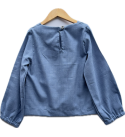 Top-cotton-denim-blue-girls-dress